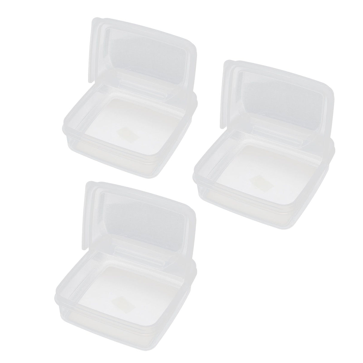 3Pcs Flip Lid Cheese Container Transparent Clear PP Food Storage Box Case for Fridge