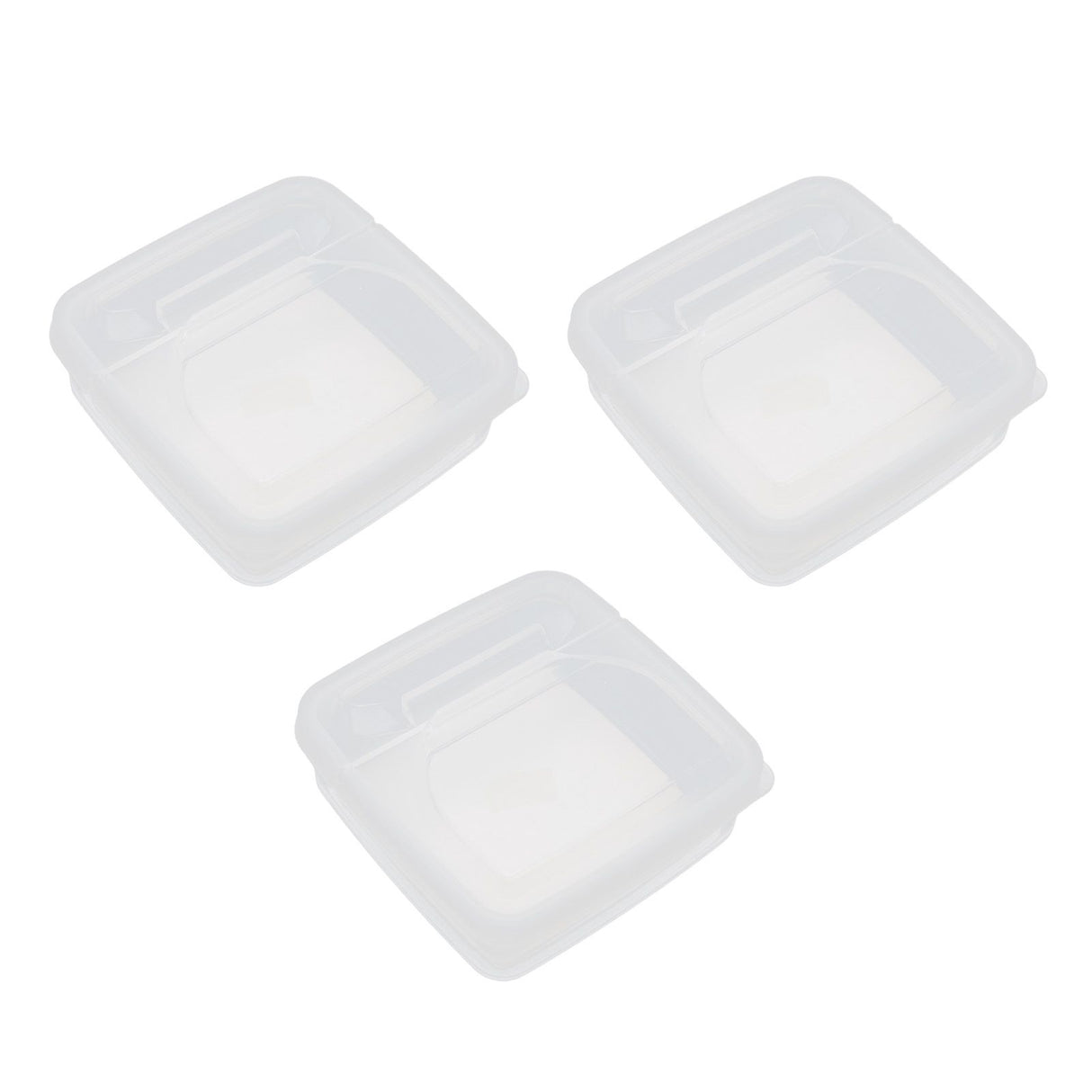 3Pcs Flip Lid Cheese Container Transparent Clear PP Food Storage Box Case for Fridge