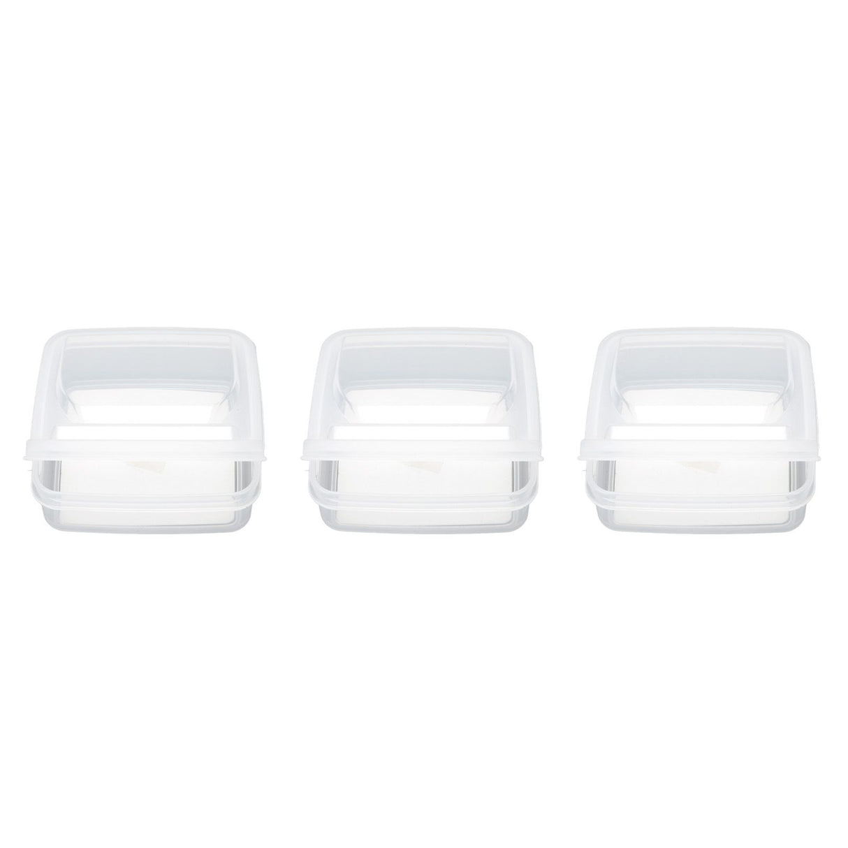 3Pcs Flip Lid Cheese Container Transparent Clear PP Food Storage Box Case for Fridge