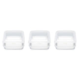 3Pcs Flip Lid Cheese Container Transparent Clear PP Food Storage Box Case for Fridge - Low Angle
