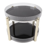 Double Layer Rotating Makeup Organizer Multifunctional Rotating Cosmetic Shelf for Home Translucent White
