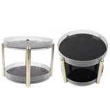 Double Layer Rotating Makeup Organizer Multifunctional Rotating Cosmetic Shelf for Home Translucent White - Close-Up Angle