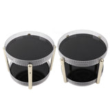 Double Layer Rotating Makeup Organizer Multifunctional Rotating Cosmetic Shelf for Home Translucent White
