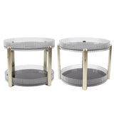Double Layer Rotating Makeup Organizer Multifunctional Rotating Cosmetic Shelf for Home Translucent White