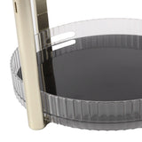Double Layer Rotating Makeup Organizer Multifunctional Rotating Cosmetic Shelf for Home Translucent White - Extra Image
