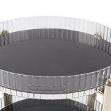 Double Layer Rotating Makeup Organizer Multifunctional Rotating Cosmetic Shelf for Home Translucent White - Extra Image