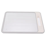 Defrosting Cutting Board Double Sided Chopping Board with Knife Sharpener for Kitchen Cooking Khaki - Front View