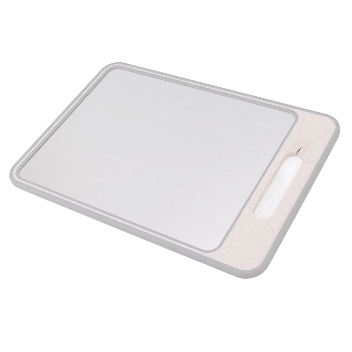 Defrosting Cutting Board Double Sided Chopping Board with Knife Sharpener for Kitchen Cooking Khaki