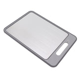 Double Sided Cutting Board Rapid Thawing and Grinding Plate with Knife Sharpener for Kitchen Grey