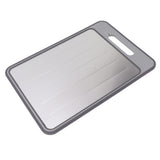 Double Sided Cutting Board Rapid Thawing and Grinding Plate with Knife Sharpener for Kitchen Grey