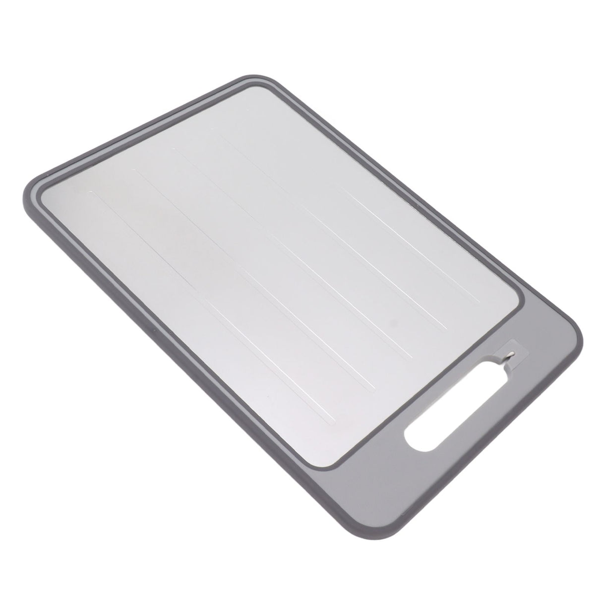Double Sided Cutting Board Rapid Thawing and Grinding Plate with Knife Sharpener for Kitchen Grey