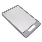 Double Sided Cutting Board Rapid Thawing and Grinding Plate with Knife Sharpener for Kitchen Grey - Low Angle