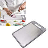 Double Sided Cutting Board Rapid Thawing and Grinding Plate with Knife Sharpener for Kitchen Grey