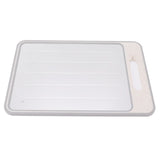 Double Sided Cutting Board Rapid Thawing and Grinding Plate with Knife Sharpener for Kitchen Khaki - Front View