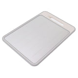 Double Sided Cutting Board Rapid Thawing and Grinding Plate with Knife Sharpener for Kitchen Khaki - Side View