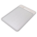 Double Sided Cutting Board Rapid Thawing and Grinding Plate with Knife Sharpener for Kitchen Khaki - Close-Up Angle