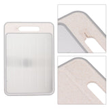 Double Sided Cutting Board Rapid Thawing and Grinding Plate with Knife Sharpener for Kitchen Khaki