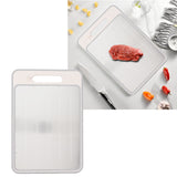 Double Sided Cutting Board Rapid Thawing and Grinding Plate with Knife Sharpener for Kitchen Khaki