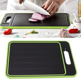 Double Sided Cutting Board Rapid Thawing and Grinding Plate with Knife Sharpener for Kitchen Black - Extra Image