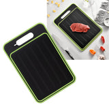 Double Sided Cutting Board Rapid Thawing and Grinding Plate with Knife Sharpener for Kitchen Black
