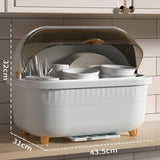 Dish Drying Box Multifunctional Space Saving Dish Drainer with Lid Cover for Kitchen Accessories White L