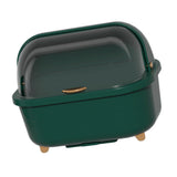 Dish Drying Box Multifunctional Space Saving Dish Drainer with Lid Cover for Kitchen Accessories Green M - Front View