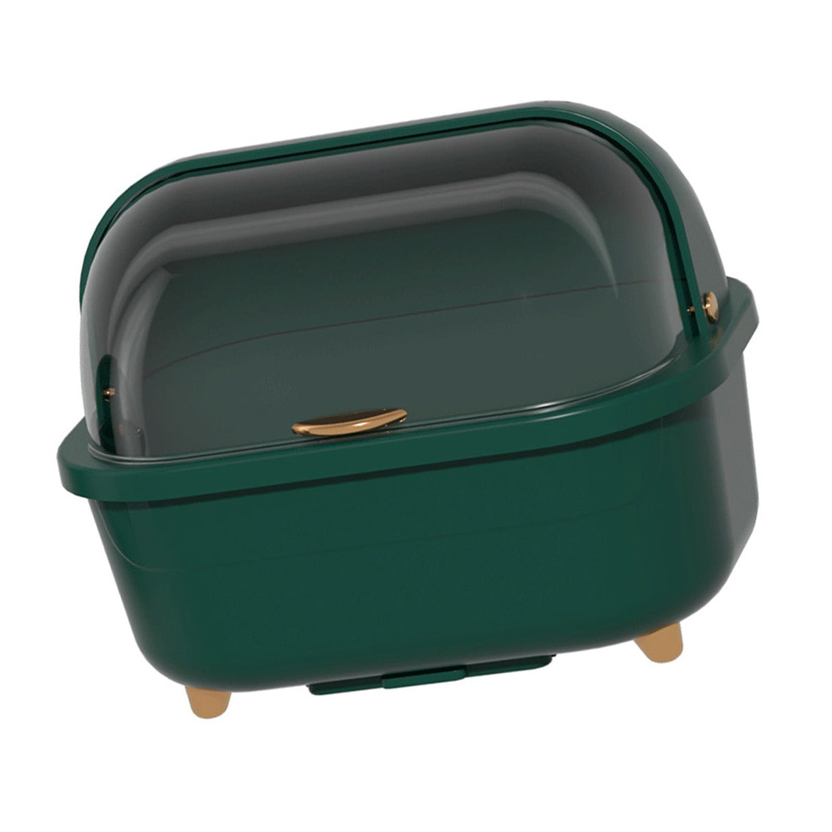 Dish Drying Box Multifunctional Space Saving Dish Drainer with Lid Cover for Kitchen Accessories Green L