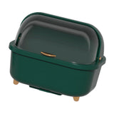Dish Drying Box Multifunctional Space Saving Dish Drainer with Lid Cover for Kitchen Accessories Green L