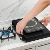 Stainless Steel Gas Stove Cover Noodle Board for Cooktop Electric Stove Range Burner Cover Expand Kitchen Workspace Black