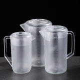 Water Pitcher PC Plastic High Temperature Resistance Frosted Kettle Mix Drinks Water Jug with Scale and Lid for Lemonade Beverage Ice Tea Transparent 3500ml