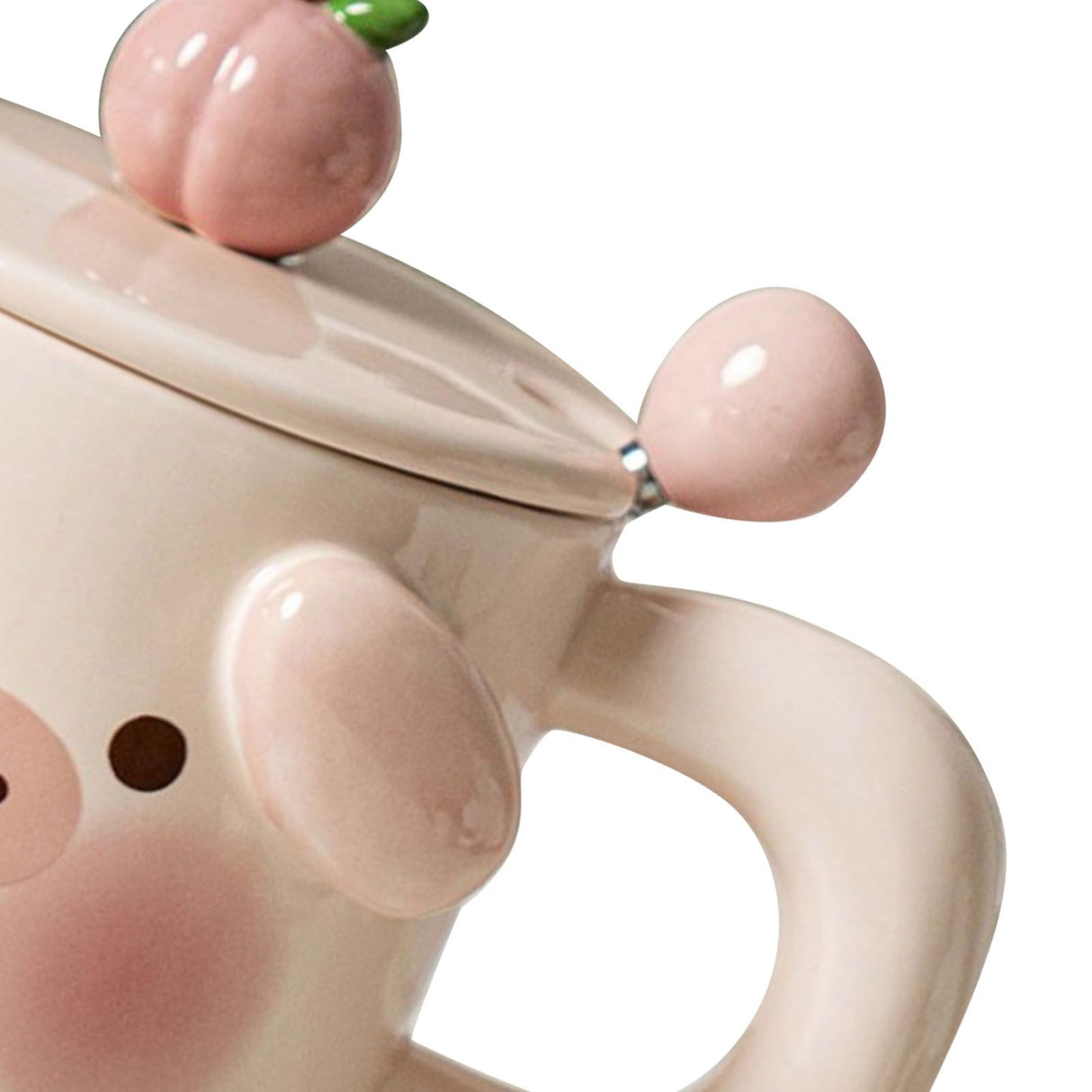 Cartoon Coffee Mug with Spoon Lid Cute Lovely Animal Shape Milk Cup Mug for Office School Pig Type