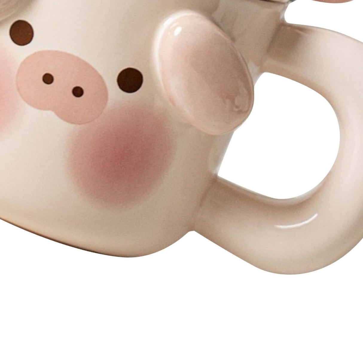 Cartoon Coffee Mug with Spoon Lid Cute Lovely Animal Shape Milk Cup Mug for Office School Pig Type