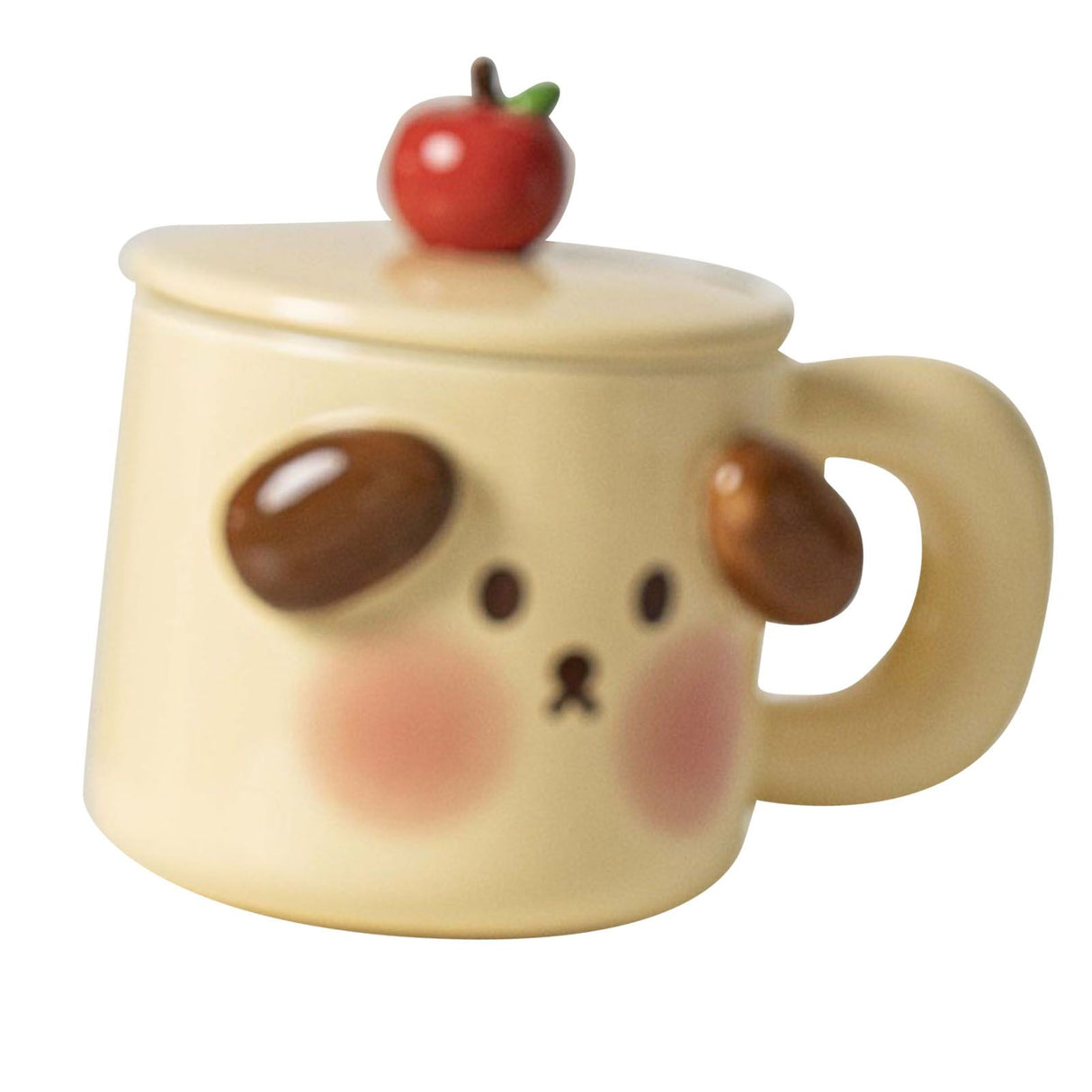 Cartoon Coffee Mug with Spoon Lid Cute Lovely Animal Shape Milk Cup Mug for Office School Bear Type