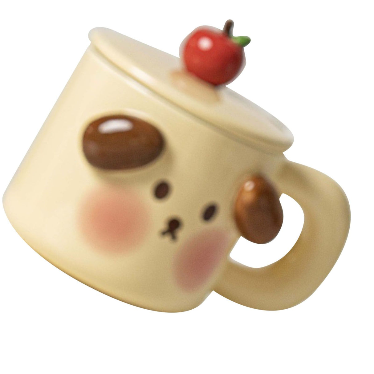 Cartoon Coffee Mug with Spoon Lid Cute Lovely Animal Shape Milk Cup Mug for Office School Bear Type