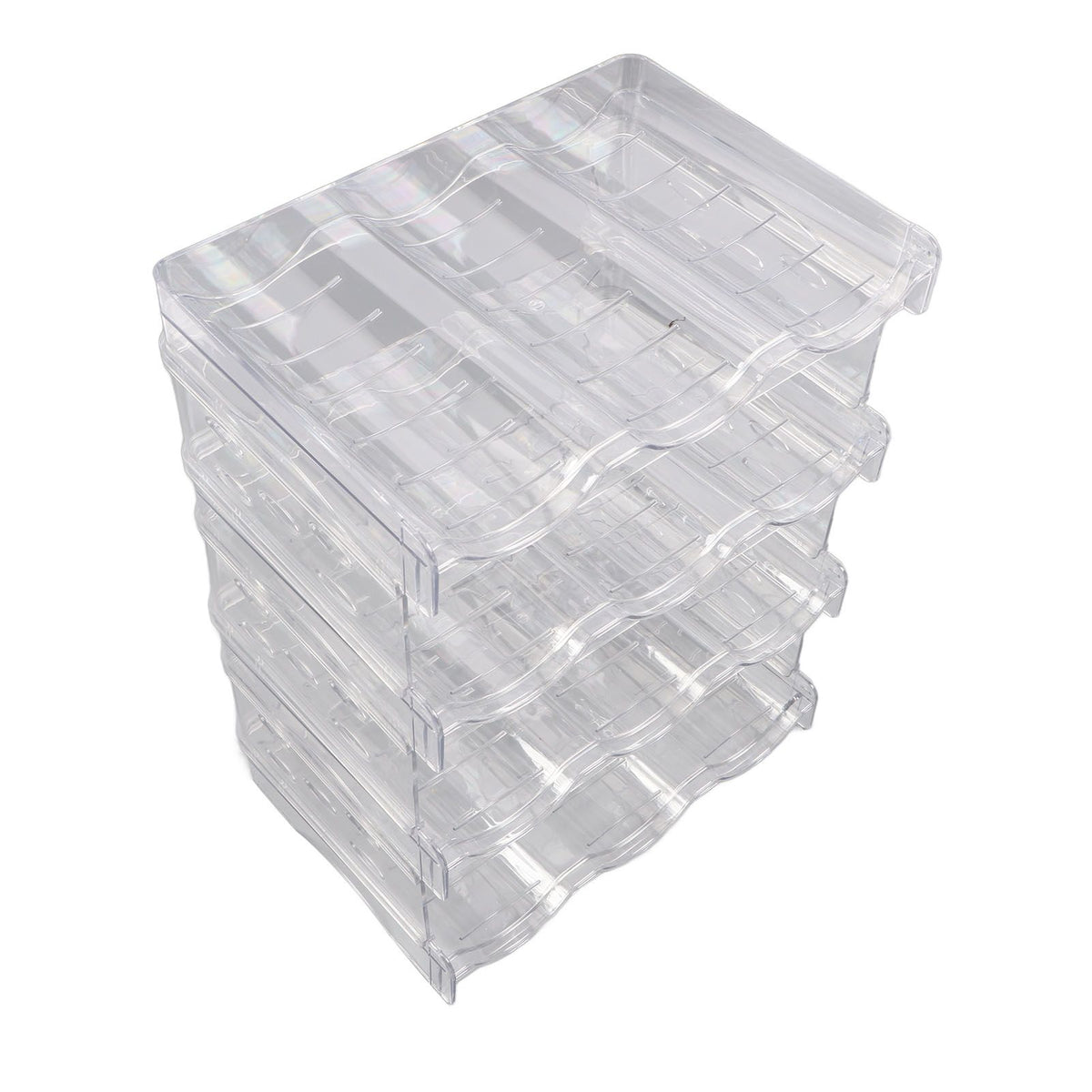 Transparent Water Bottle Organizer 4 Pack Stackable Plastic Water Bottle Cup Holder Detachable Kitchen Pantry Organization Storage Shelf for Cabinet