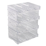 Transparent Water Bottle Organizer 4 Pack Stackable Plastic Water Bottle Cup Holder Detachable Kitchen Pantry Organization Storage Shelf for Cabinet
