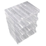 Transparent Water Bottle Organizer 4 Pack Stackable Plastic Water Bottle Cup Holder Detachable Kitchen Pantry Organization Storage Shelf for Cabinet - Close-Up Angle