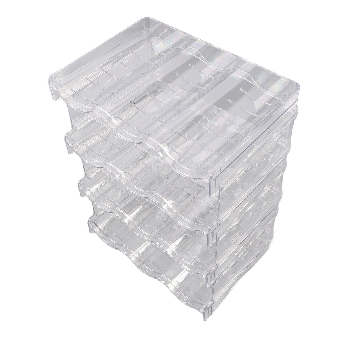 Transparent Water Bottle Organizer 4 Pack Stackable Plastic Water Bottle Cup Holder Detachable Kitchen Pantry Organization Storage Shelf for Cabinet
