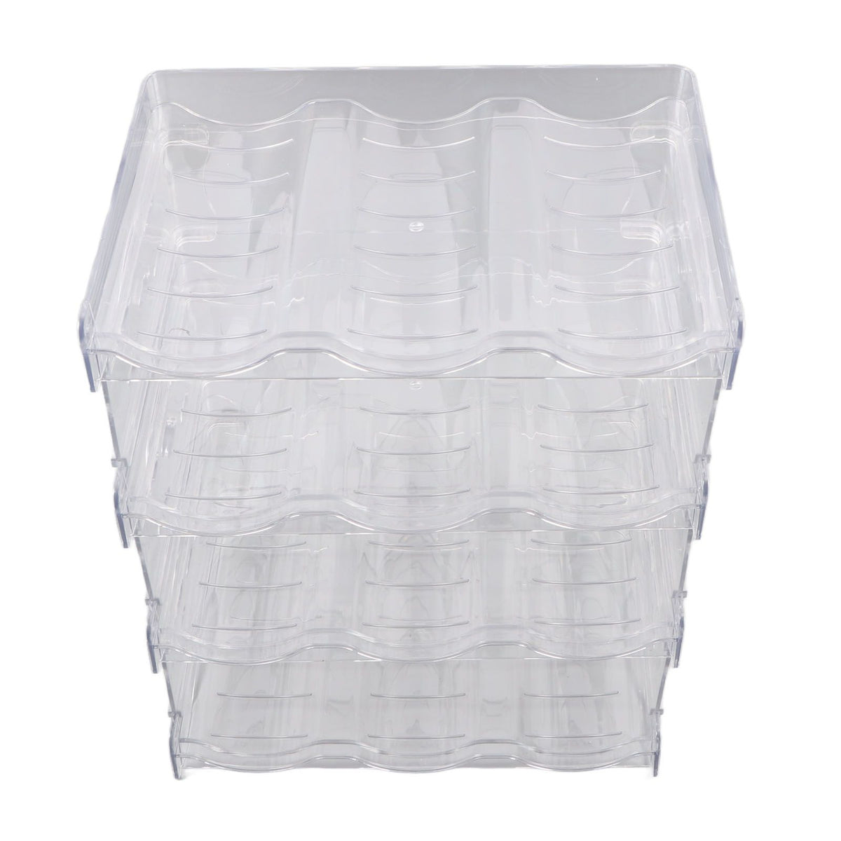 Transparent Water Bottle Organizer 4 Pack Stackable Plastic Water Bottle Cup Holder Detachable Kitchen Pantry Organization Storage Shelf for Cabinet