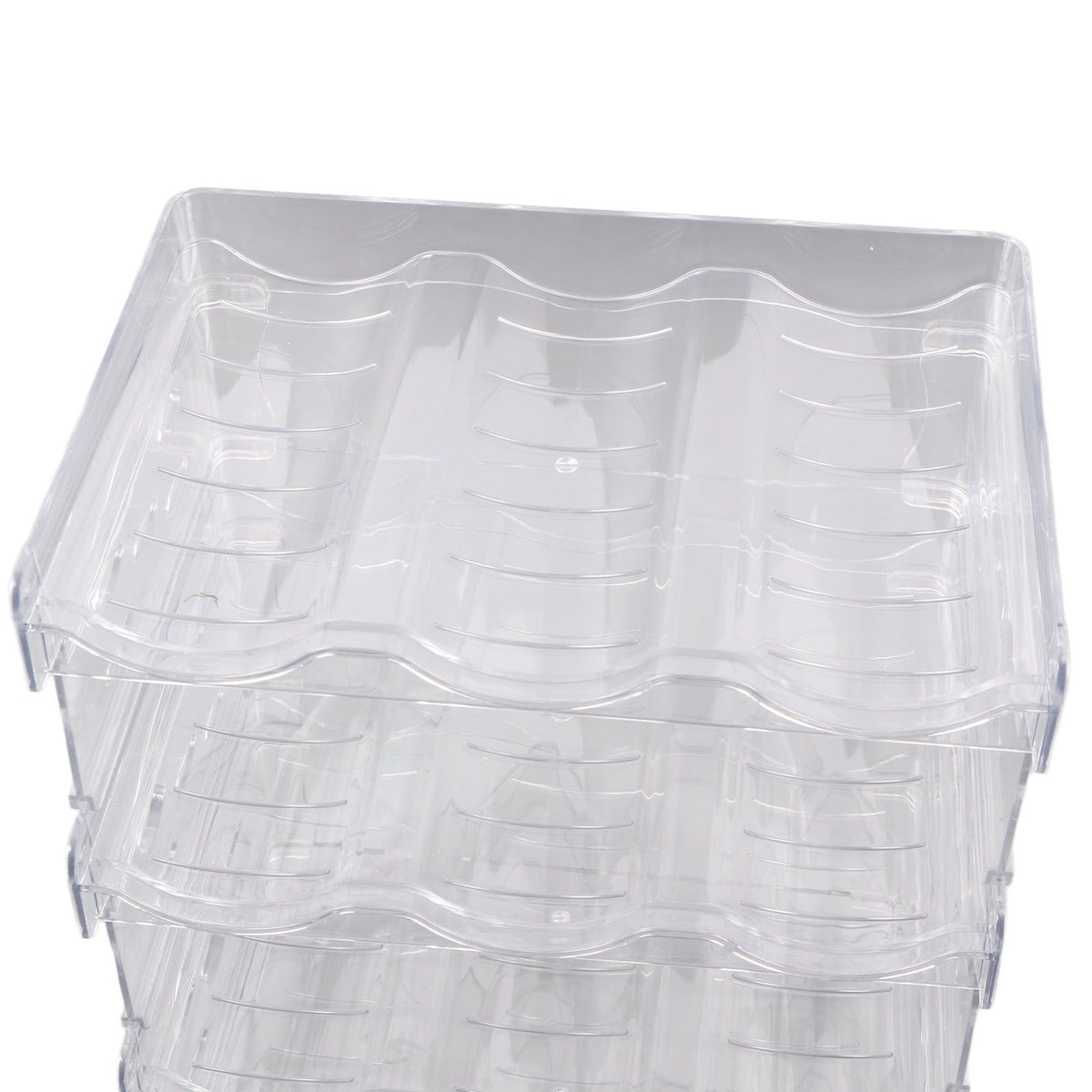 Transparent Water Bottle Organizer 4 Pack Stackable Plastic Water Bottle Cup Holder Detachable Kitchen Pantry Organization Storage Shelf for Cabinet