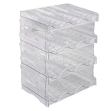 Transparent Water Bottle Organizer 4 Pack Stackable Plastic Water Bottle Cup Holder Detachable Kitchen Pantry Organization Storage Shelf for Cabinet