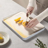 Double Sided Cutting Board Double Sided Non Slip Household Cutting Vegetables Fruits Cutting Board S(26x20cm / 10.2x7.9in) - Low Angle