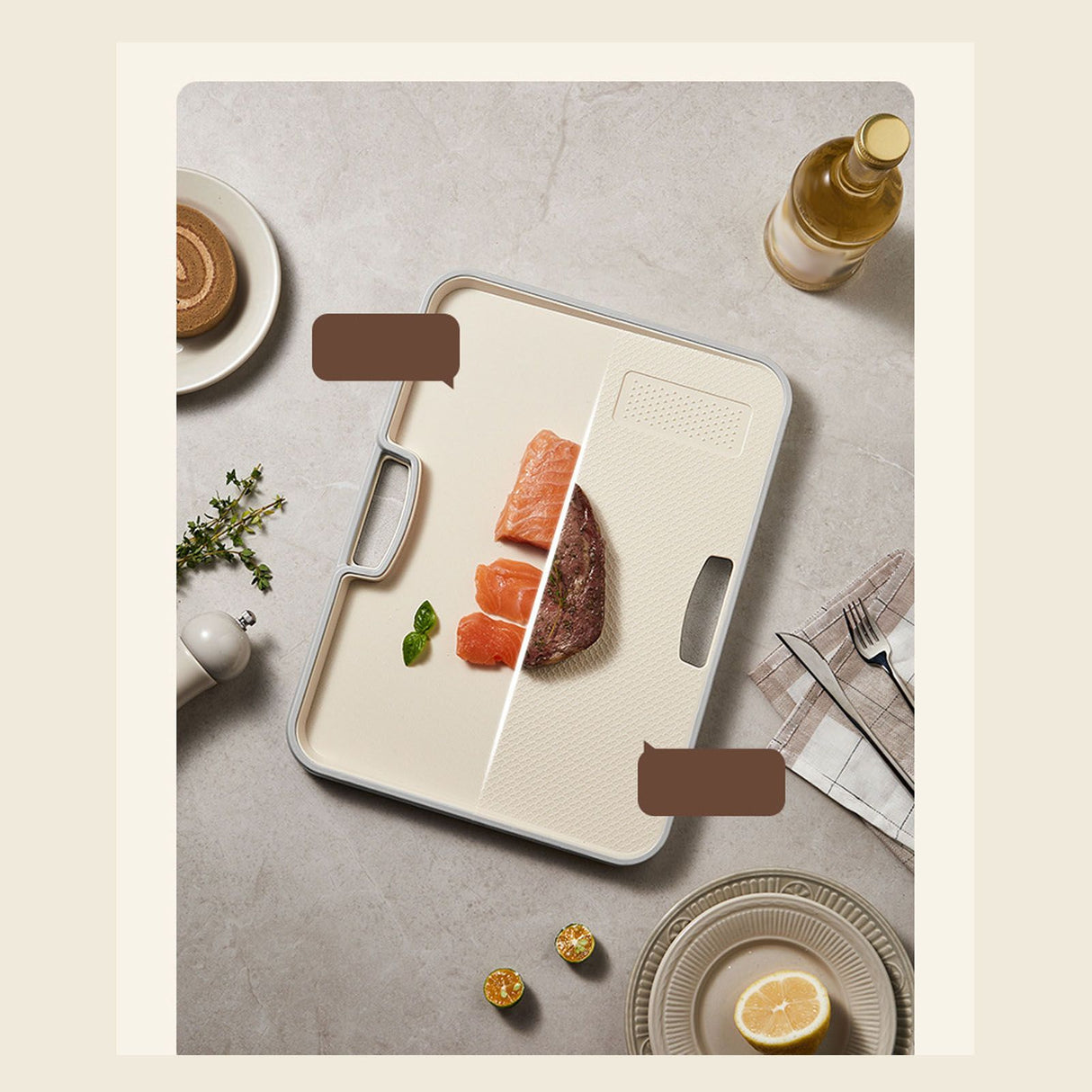 Double Sided Cutting Board Double Sided Non Slip Household Cutting Vegetables Fruits Cutting Board M(22x30cm / 8.7x11.8in)