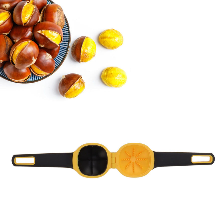 Chestnut Opener Chestnut Opening Cross Pliers Tool Nuts Opening Tool for Chestnuts Hazelnuts Walnuts Yellow