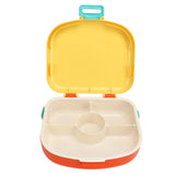 Bento Lunch Box ABS Separate Compartments with Buckle Handle Leakage Proof Air Hole Heat Resistant Bento Box with Spoon Fork Yellow