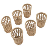 6 PCS Woven Cup Holders Anti Scald Hollow Straw Woven Glass Cup Sleeve for Glass Bottles Plastic Cups Mugs