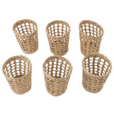 6 PCS Woven Cup Holders Anti Scald Hollow Straw Woven Glass Cup Sleeve for Glass Bottles Plastic Cups Mugs