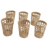 6 PCS Woven Cup Holders Anti Scald Hollow Straw Woven Glass Cup Sleeve for Glass Bottles Plastic Cups Mugs - Low Angle