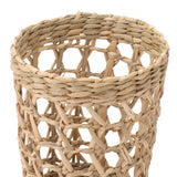 6 PCS Woven Cup Holders Anti Scald Hollow Straw Woven Glass Cup Sleeve for Glass Bottles Plastic Cups Mugs