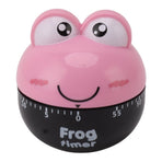 Cartoon Machinery Timer High Accuracy Adjustable 60 Minutes Mechanical Kitchen Cooking Timer for Kitchen Study Pink